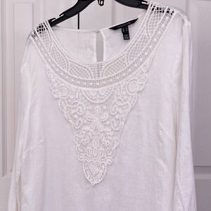 Long Tall Sally White Crochet Top US10 UK14